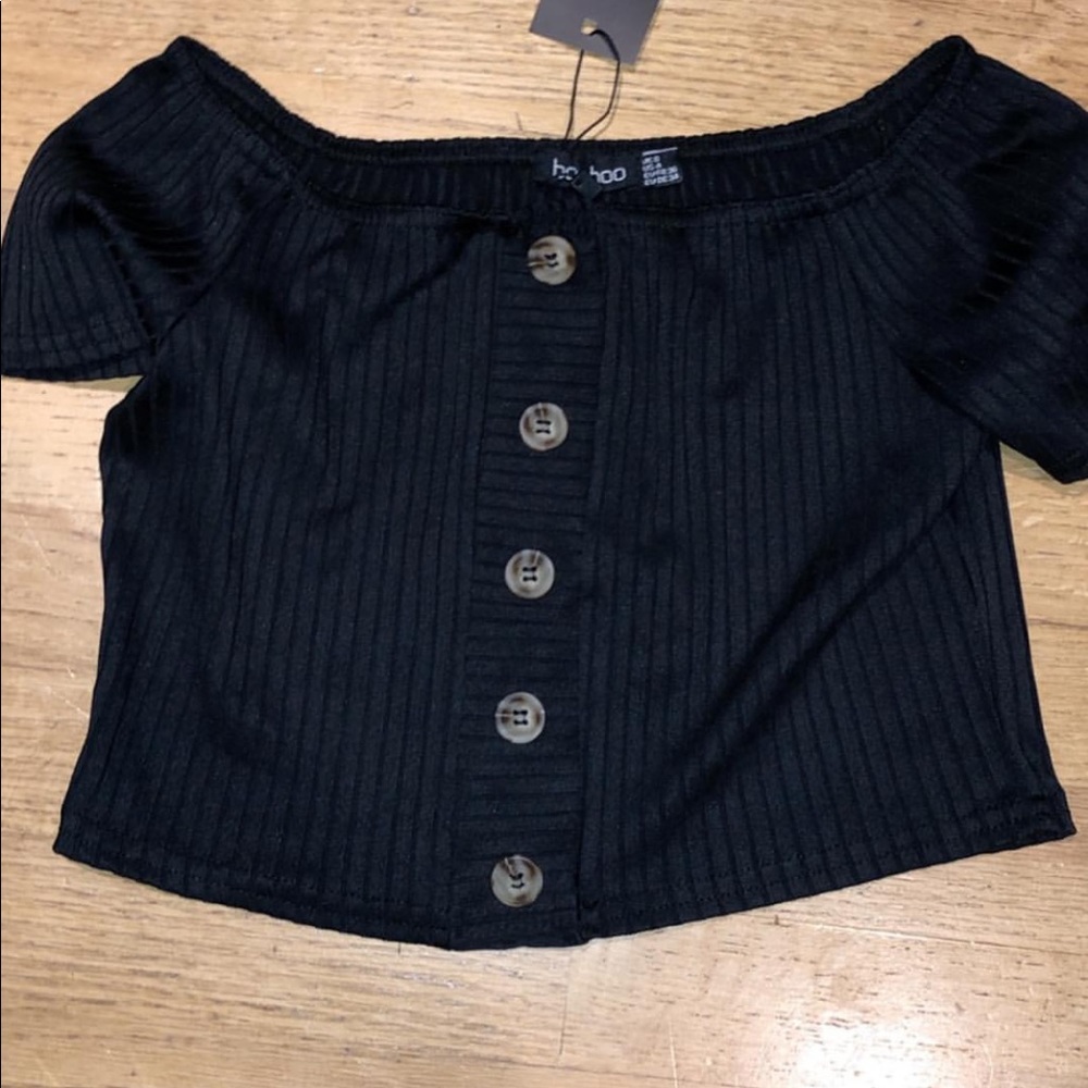 button down cropped top
